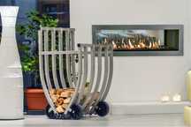 Cesto de Lenha Inox Design Italiano