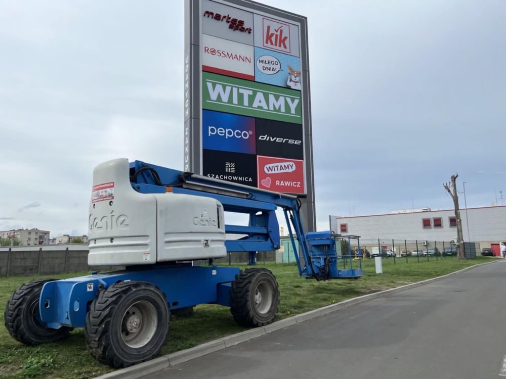 Wynajem Podnośnik koszowy podest ruchomy Zwyżka Rawicz Leszno Poznan