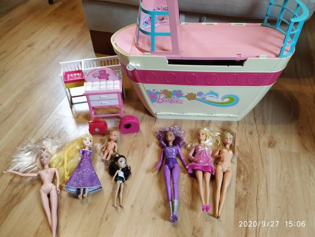 Statek barbie lalki i mebelki zestaw zabawek dla dziewczynki