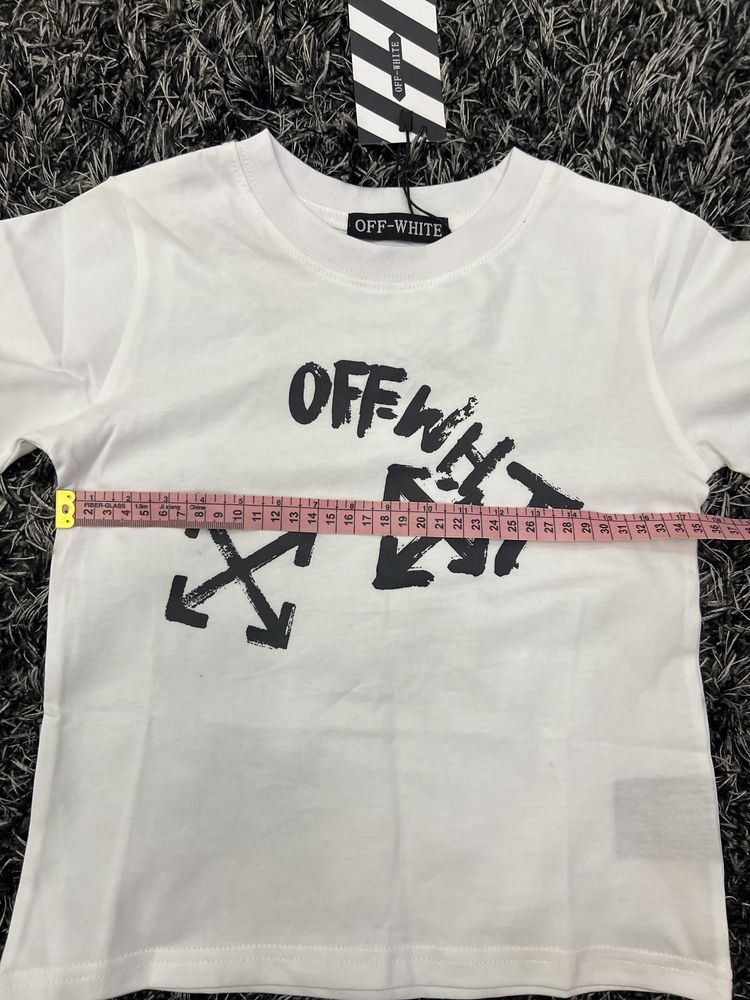 Детская футболка Off-White (110-120 см) белая/черная