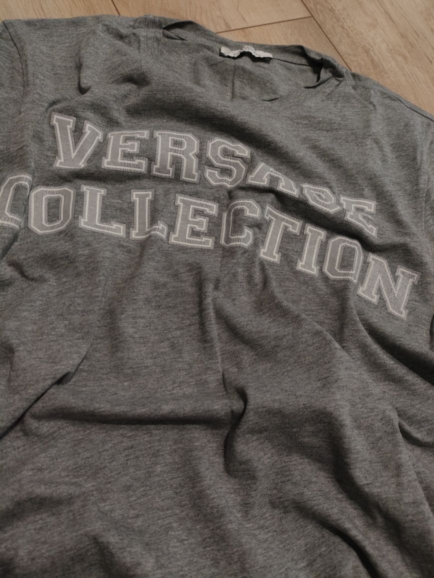 Koszulka Versace Collection Szara Oryginalna T-Shirt Rozmiar S