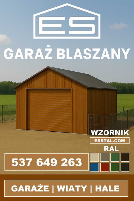 OTWARTY Garaż Blaszany | SCHOWEK | Wiata Magazynowa |Hala - ESSTAL*