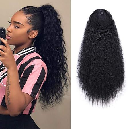 Doczepiany koński ogon 56 cm, peruka kolor czarny