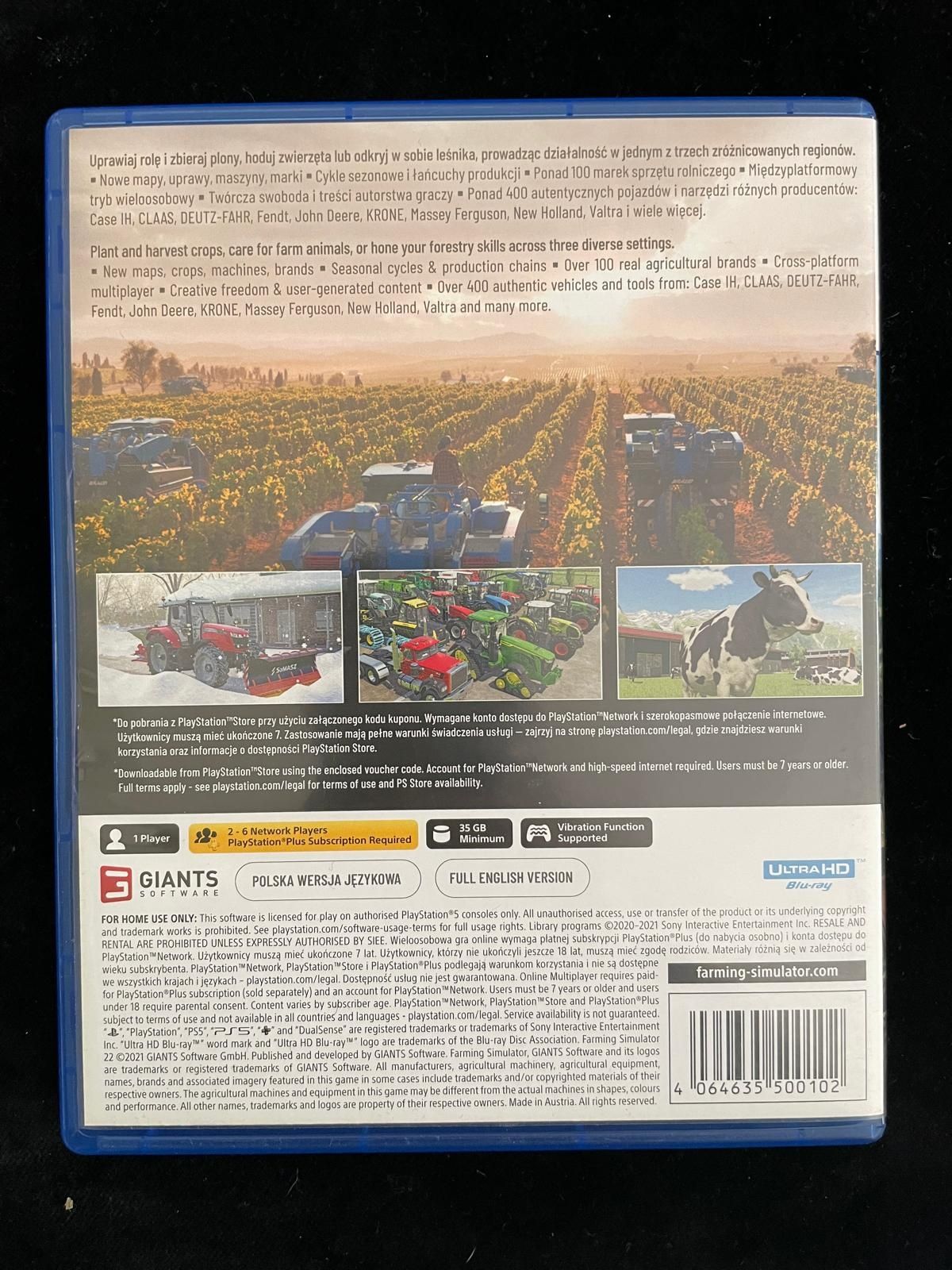 Farming Simulator 22 PL na PS5 Gra po polsku w BDB stanie 3xPL