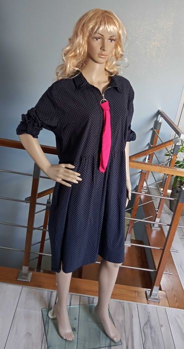 Sukienka Koszulowa w Delikatne groszki Roz. 50/52/54