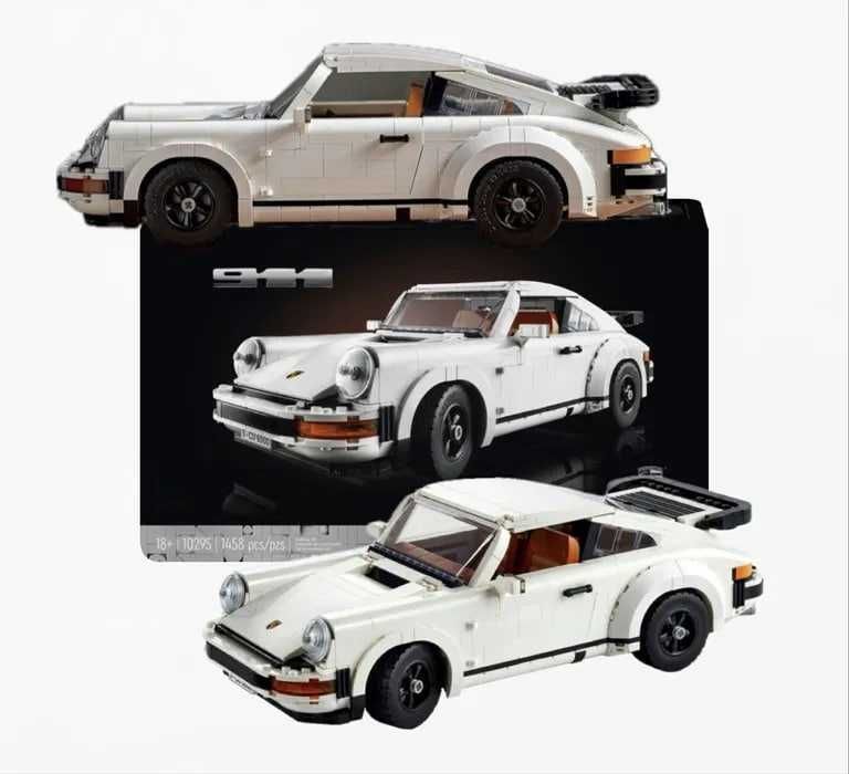 Конструктор білий автомобіль Porsche Vintage ,схожий на Lego