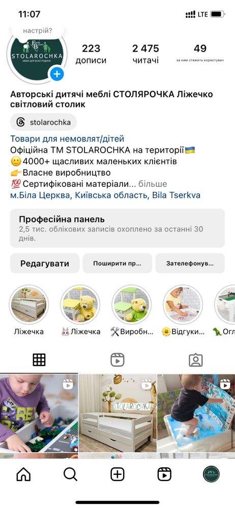 Кровать домик дитяче ліжко будиночок з дахом дерево