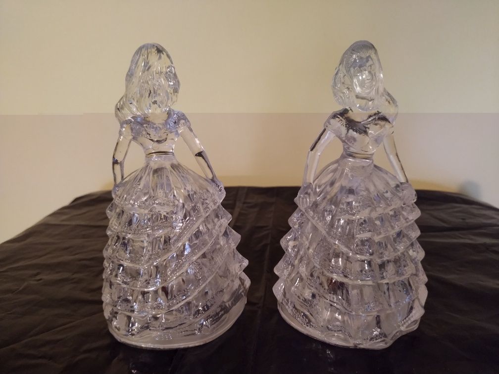2 Bonecas princesa plástico cristal luminosa 12 cm altura bolo nova