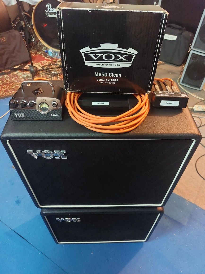 VOX MV50 Clean + 2x kolumna BC112 + Palmer Cab Merger + kable Orange