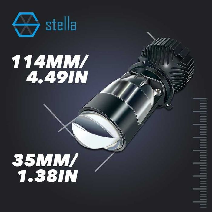Автомобильные LED линзы H4 Stella Mini Bi-LED 6000K 60W 120W ( 2 шт.)