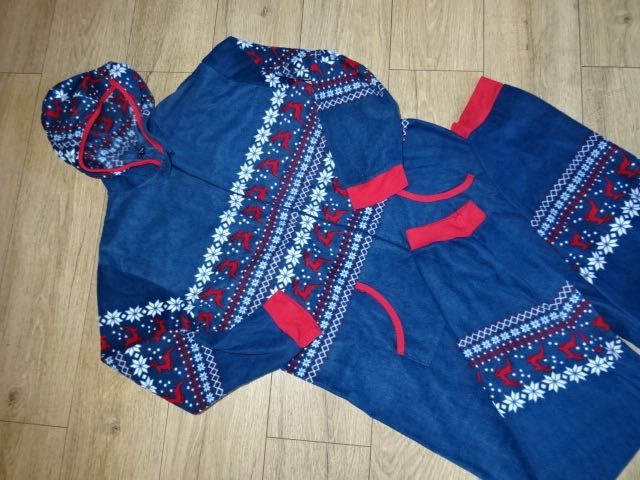 Nightwear pajac piżama polar ciepła zamek L
