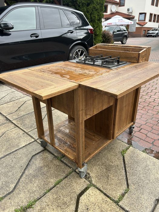 Grill kuchenka gazowa na kułkach drewniana