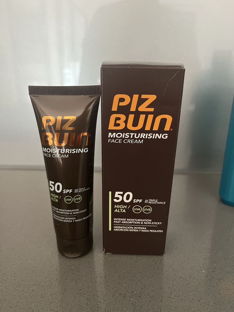 Protetor solar de rosto Piz Buin selado SPF 50+ c/ largo prazo validad