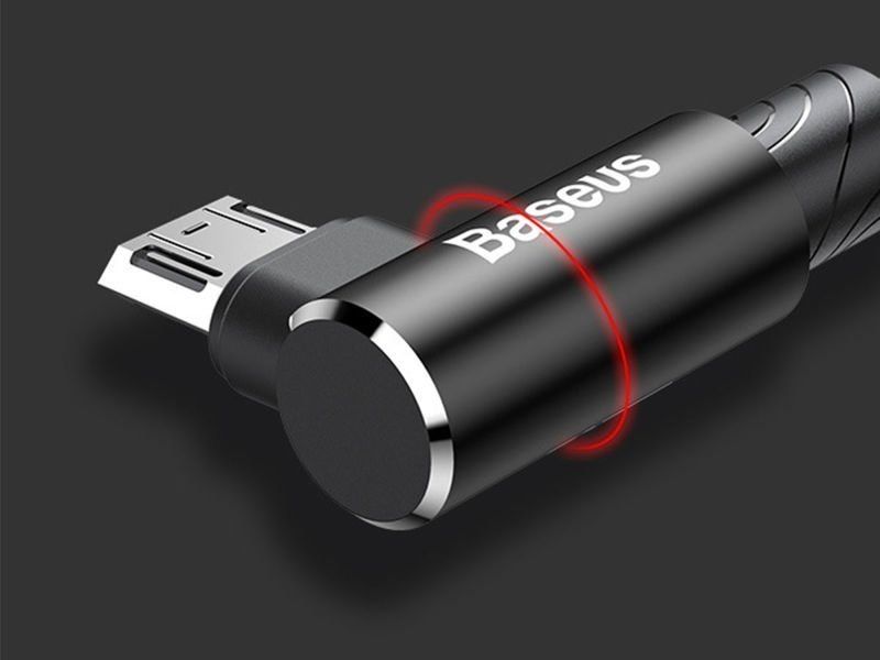 kabel baseus mvp elbow kątowy dwustronny micro usb 2m black