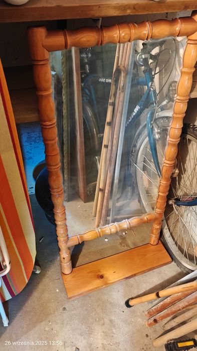 lustro drewniane prl