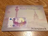 Banknot kolekcjonerski 0 Euro Warszawa Polska w pięknym etui