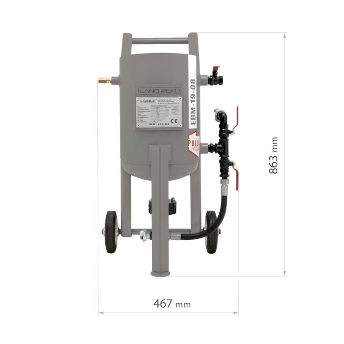 Polska piaskarka syfonowa warsztatowa EBM-19-08 19L 8Bar Land Reko