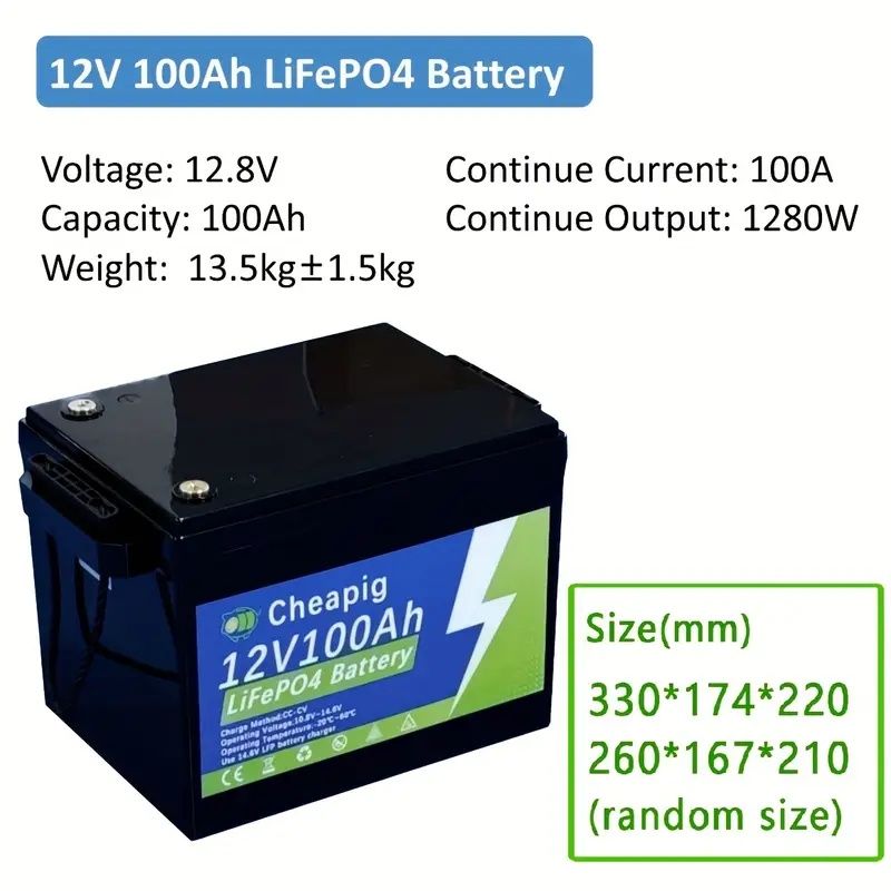 Akumulator LiFePo4 12V 100Ah BMS 100A kamper przyczepa łódź kemping