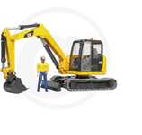 Minikoparka z robotnikiem budowlanym Bruder Caterpillar