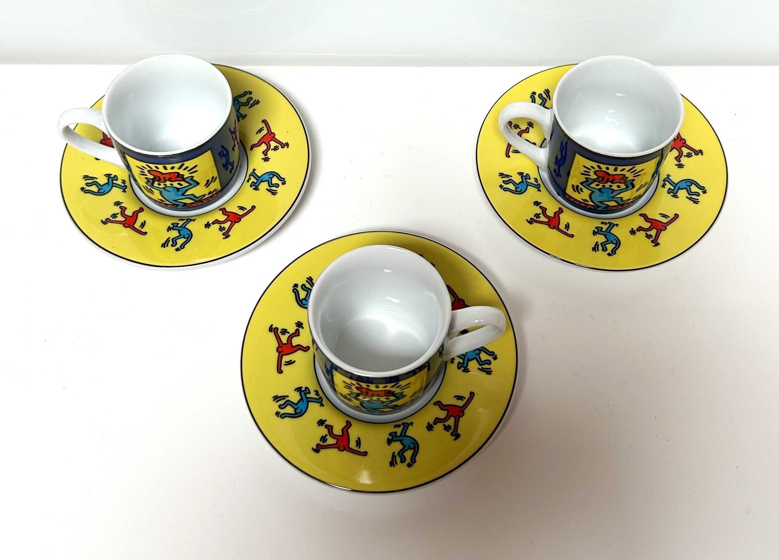 Filiżanki do espresso Keith Haring lata 80 pop art