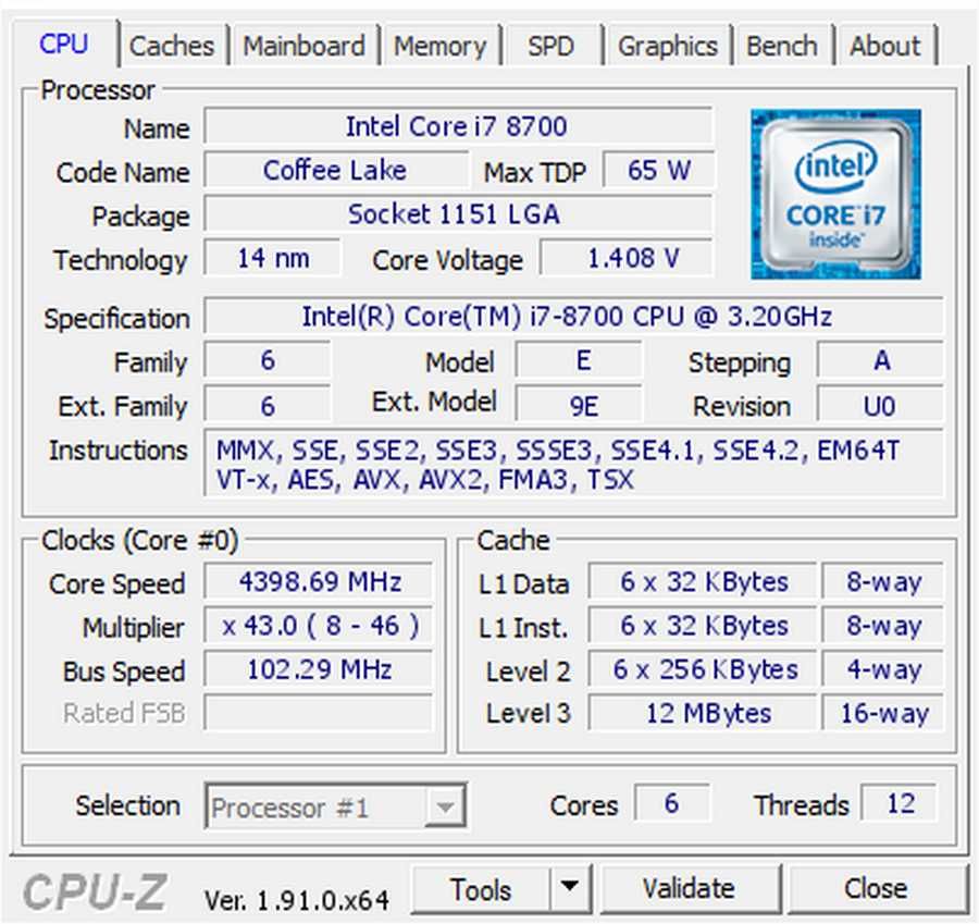 Процесор Intel Core i7-8700 3.2GHz/8GT/s/12MB s1151- робочий, як треба