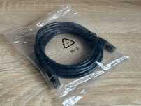 Czarny kabel sieciowy LAN RJ-45 - RJ-45 Ethernet, nowy