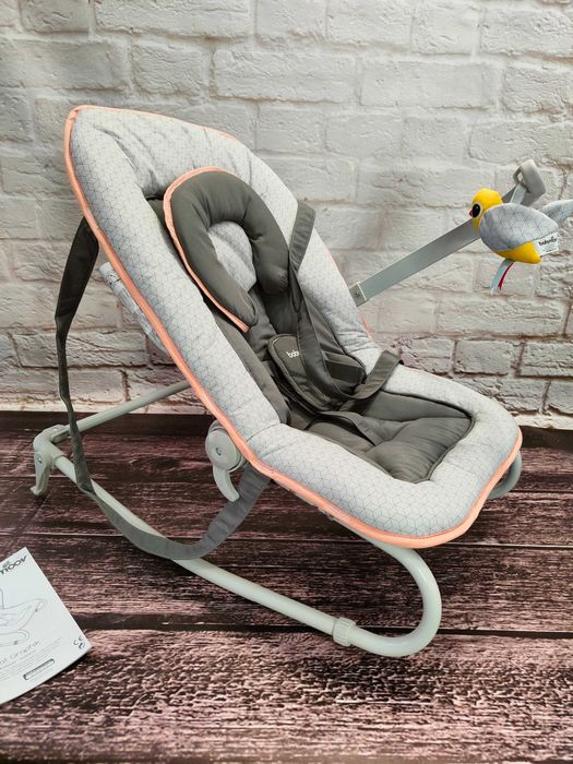 Leżaczek bujaczek Babymoov Babywippe szaro-morelowy