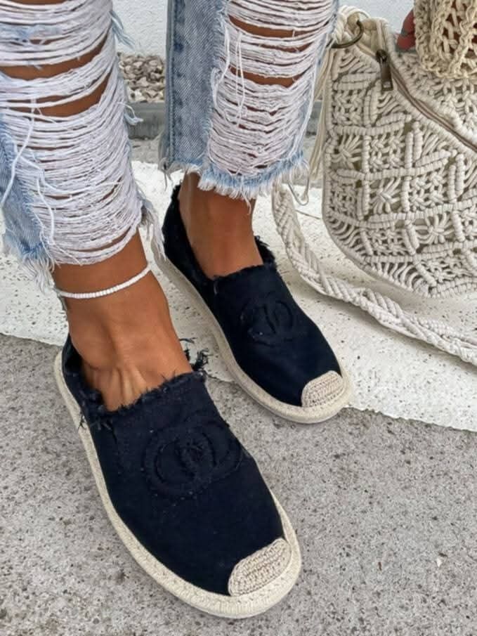 Espadryle białe  i czarne 40