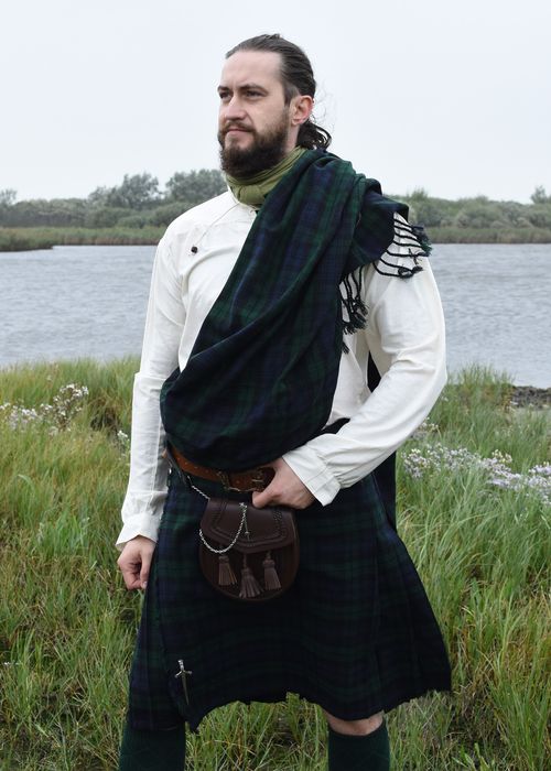 Krata/Szal, Tartan, Czarny Zegarek, Ok. 234 X 137 Cm (92 X 54 Cale) Bm