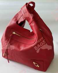 Жіноча сумка-хобо з натуральної шкіри (червона)