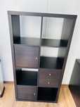 Ikea Kallax czarny regał z wkładami
