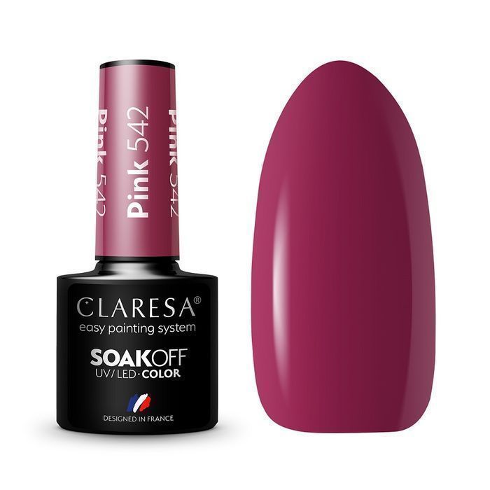 Claresa Soak Off Uv/Led Pink Lakier Hybrydowy 542 5G (P1)