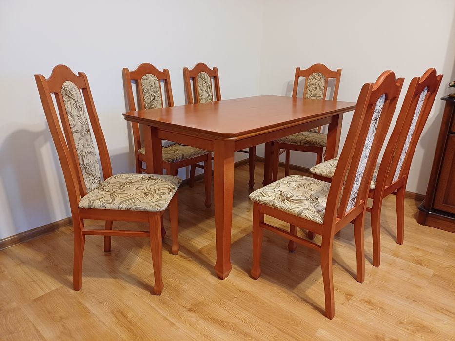 Stół 140x70 (240) plus 6 krzeseł