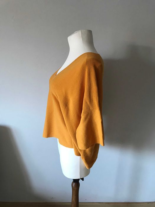 Tunika żółta oversive bluzka z dzianiny sweter nietoperz r. 38 / 40