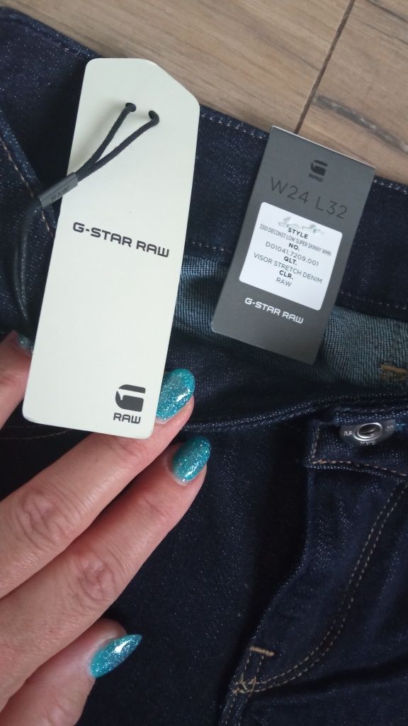 G-STAR RAW Nowe jeans super skinny granatowe W24 L32