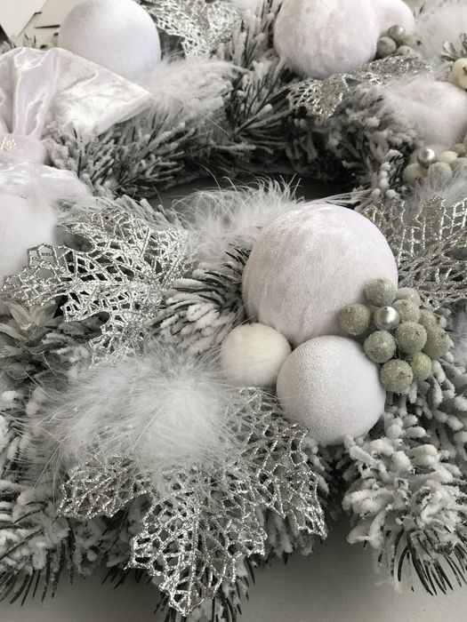 Новорічний набір декору ручної роботи: вінок, ялинка, підсвічник,