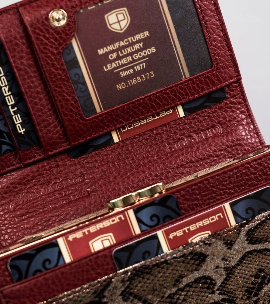 skórzany, duży portfel damski z systemem rfid - peterson