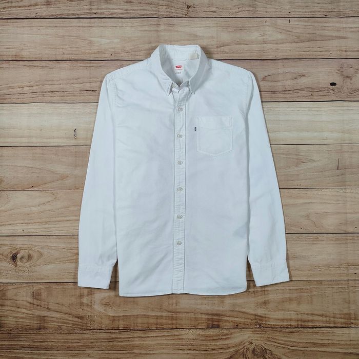 LEVI'S Koszula Biała Męska Logowana r. M