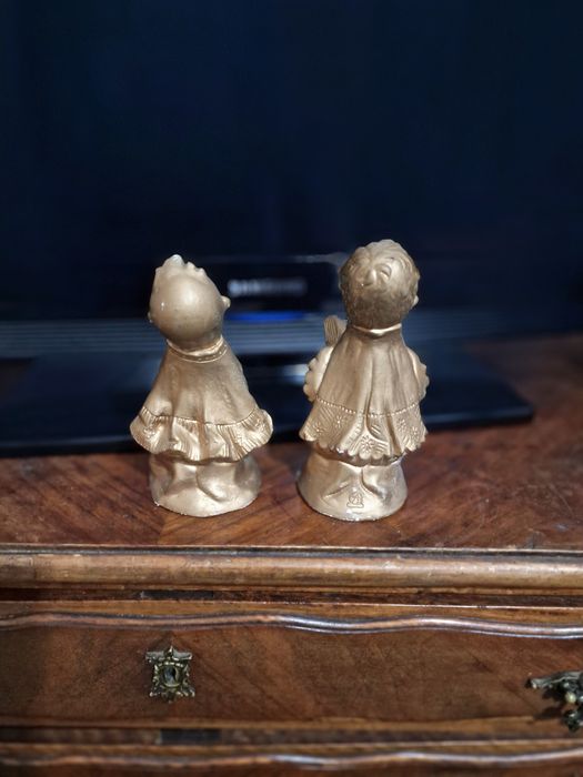 Dois bonecos de natal em gesso antigos