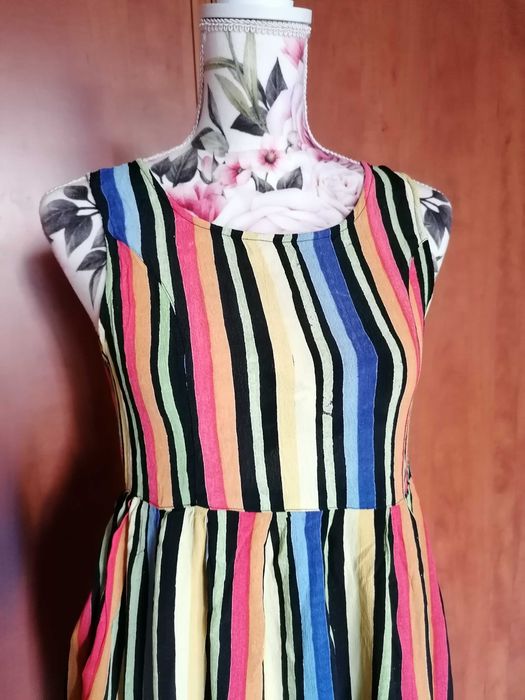 Maxi sukienka boho kolorowa tęczowa S