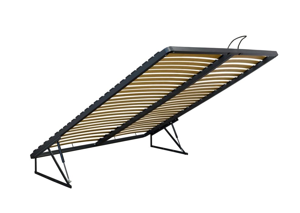 Łóżko MILTON do sypialni STOLIKI LED + STELAŻ GAZOWY 160x210 kasztan