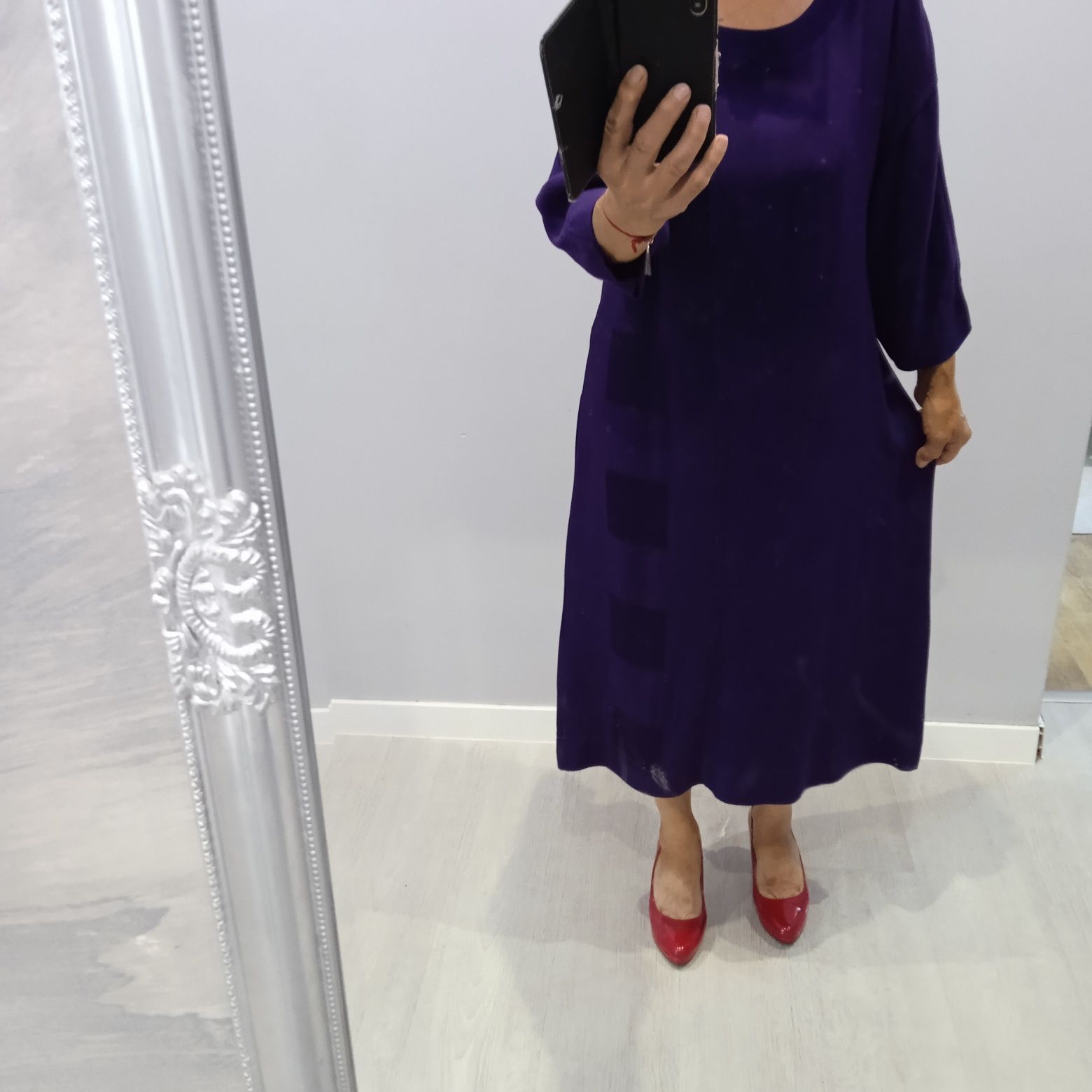 Piękna elegancka prosta sukienka MIDI/ MAX r M/ L stan bdb I
