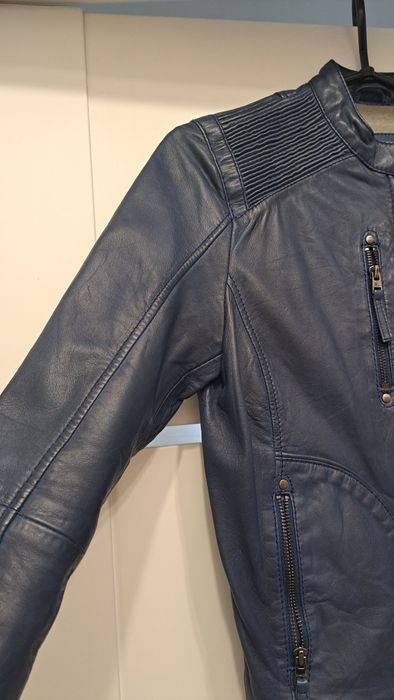 Kurtka skórzana damska, ramoneska,rozmiar 38, skóra owcza, podszewka b