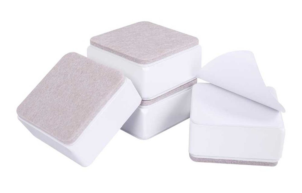 Podkładki meblowe nóżki łóżko szafa białe metalowe 3cm samoprzylepne