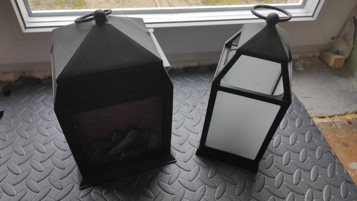 Lampka LED kominek i lampka latarnia