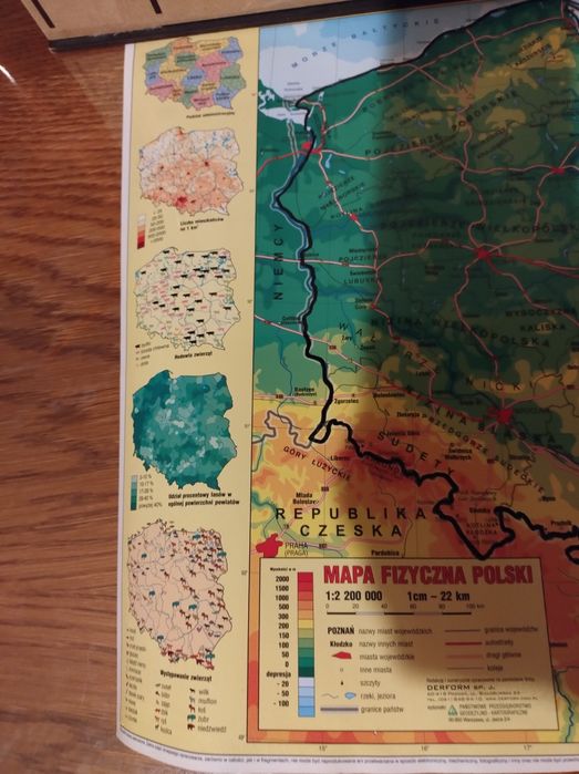 Mapa fizyczna Polski, układ okresowy pierwiastków