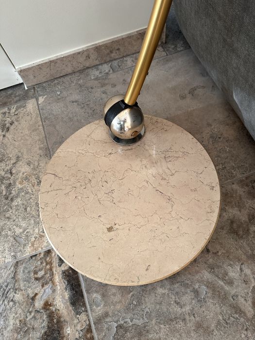 Goffredo Reggiani lampa łukowa mid century. Podstawa trawertyn