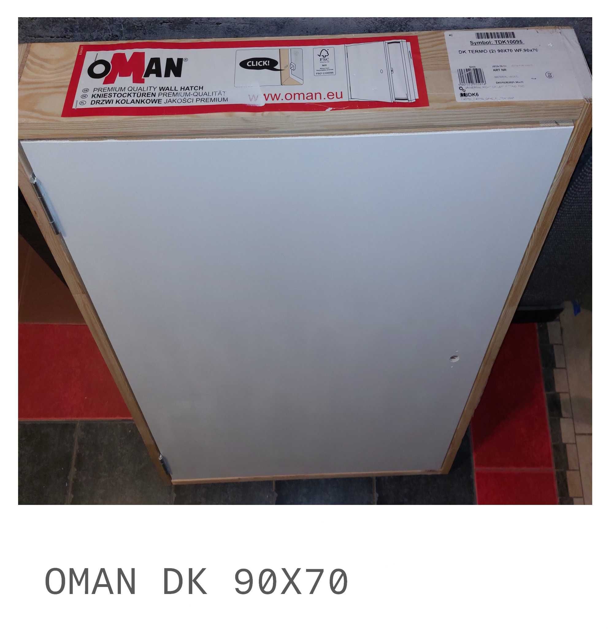 Drzwi kolankowe OMAN DK TERMO U=1,2:  90x70