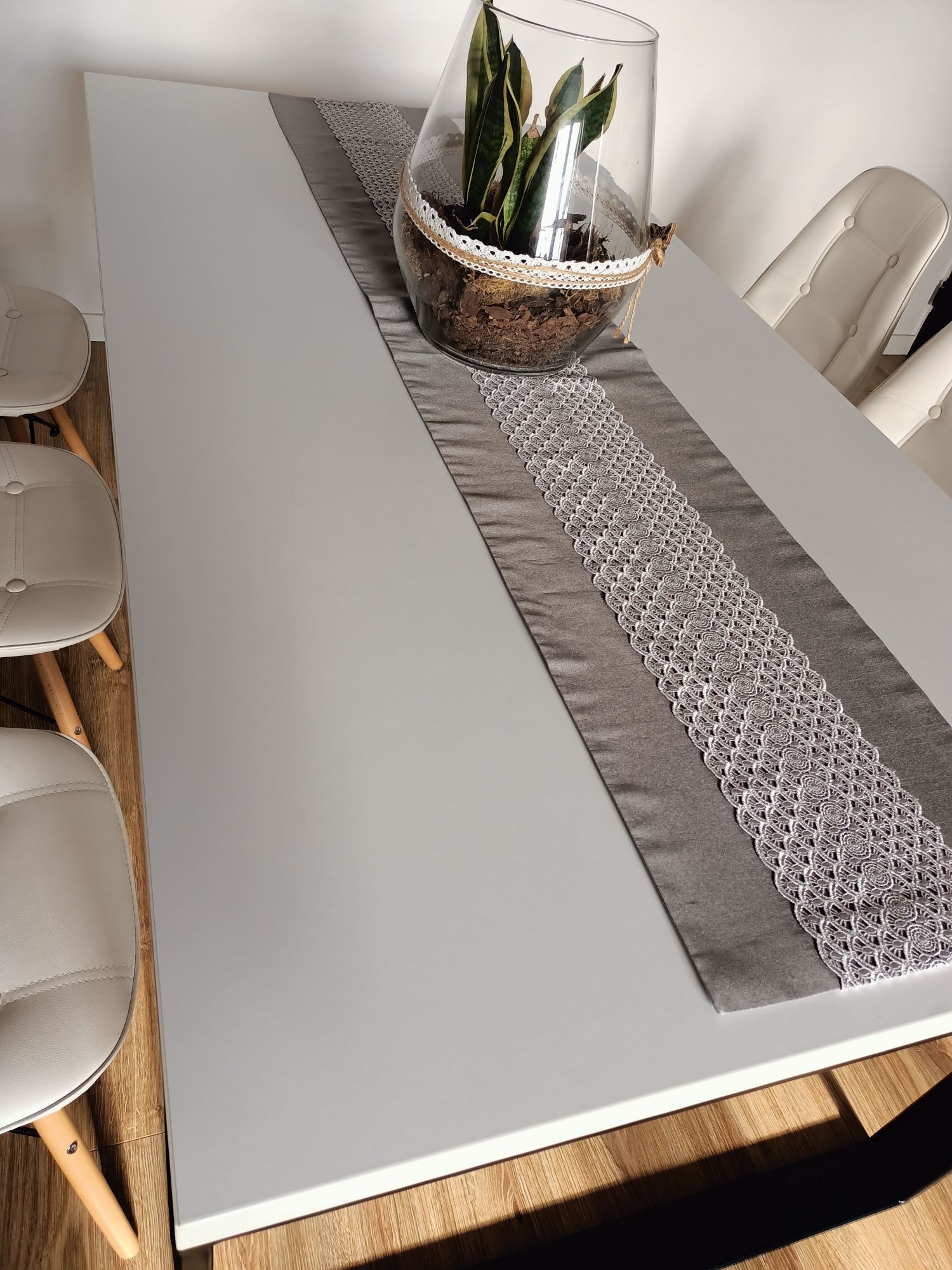 Czarno-biały stół loft metalowa noga 90x180/240/300 OKAZJA