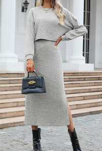 Sweterkowy komplet XL sukienka+sweter Komplet nowy!